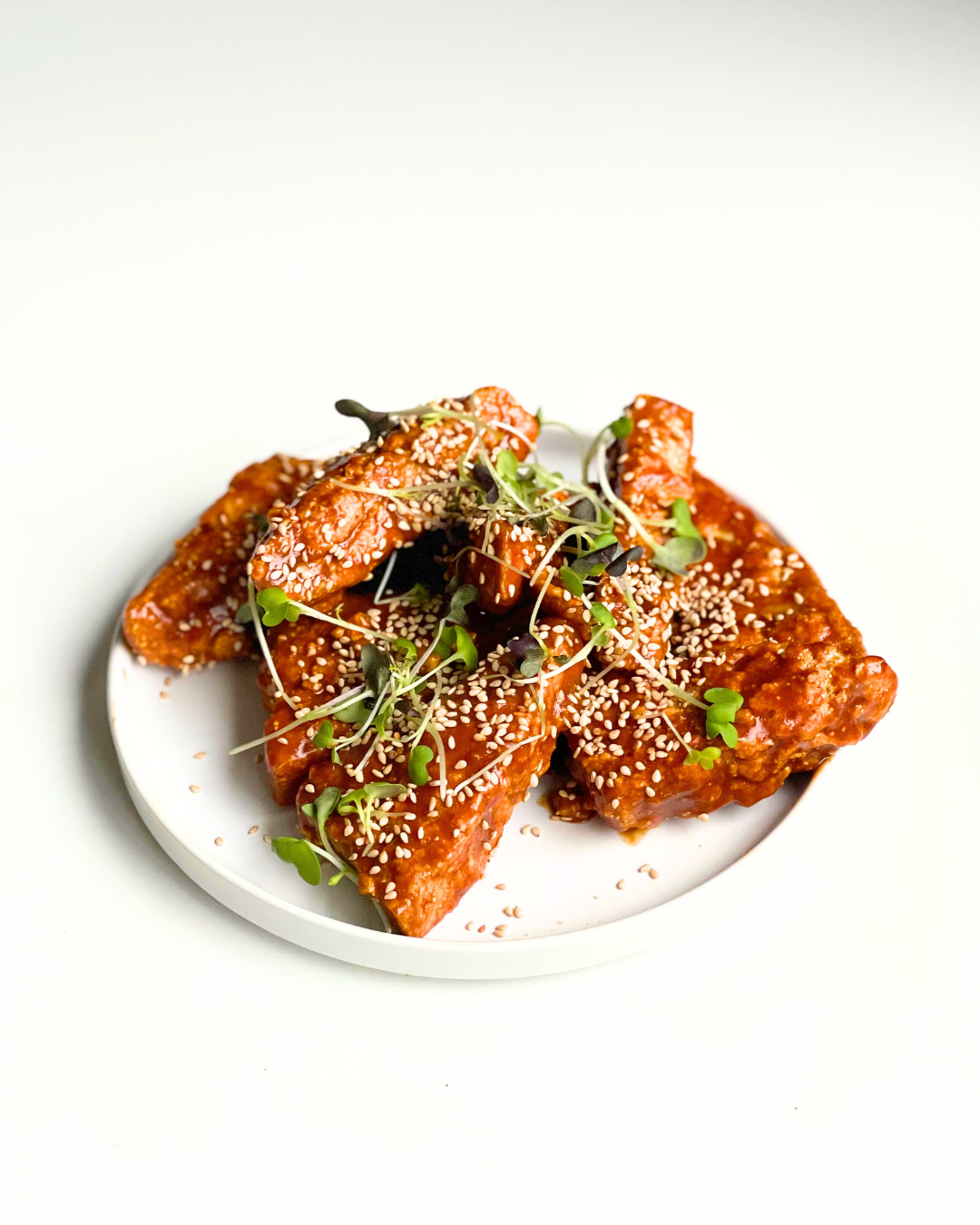 saucy peanut tofu wings