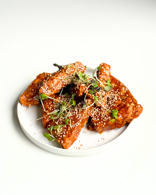 saucy peanut tofu wings