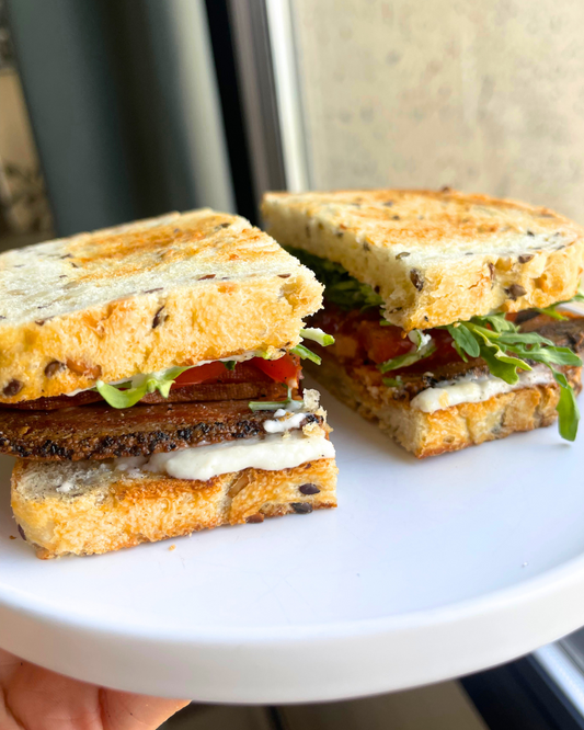 The BEST Vegan BLT with Baked Soy Bacon