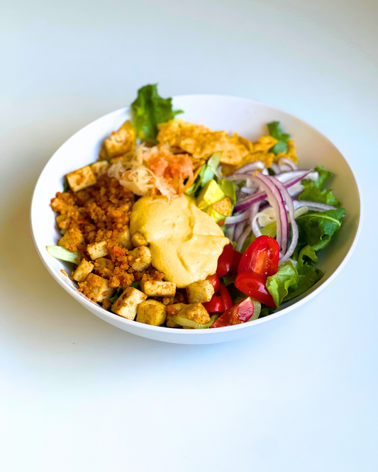 vegan taco salad in a bowl