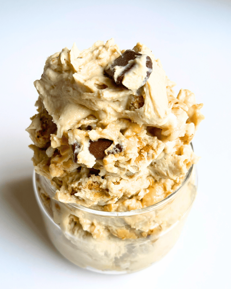 toasted s'mores yogurt protein pudding in a glass jar