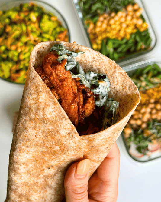 vegan buffalo chicken wrap