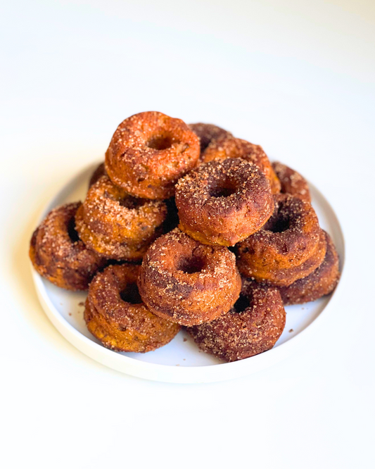 Mini Cinnamon Sugar Coated Pumpkin Donuts