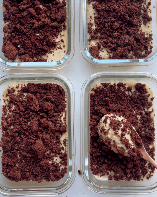 cookies and cream overnight oats in meal prep containers