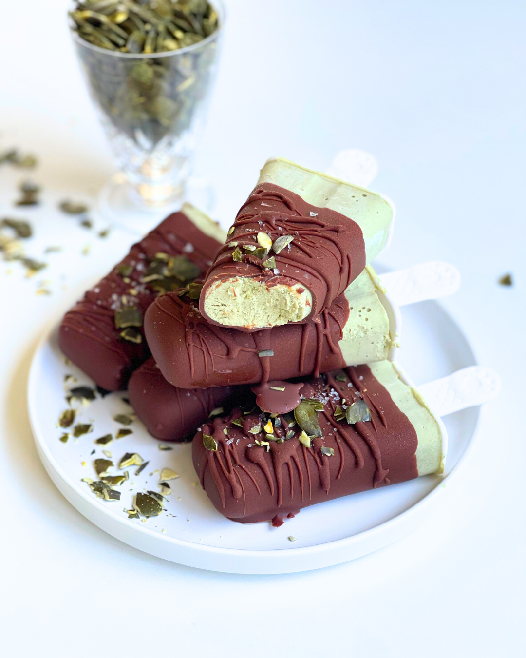 Vegan Pumpkin Seed Ice Cream Bars