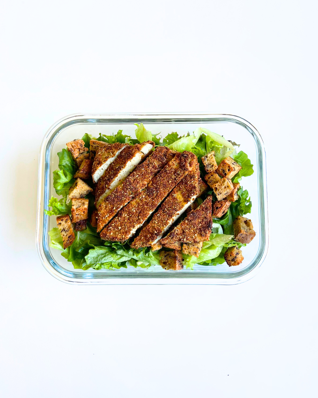 Vegan Caesar Salad with Blackened Tofu